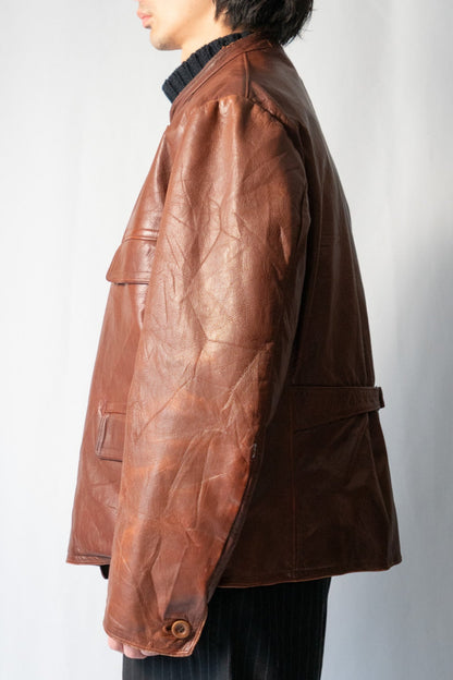〜40s Sweden Work Goatskin Double Breasted Leather Jacket