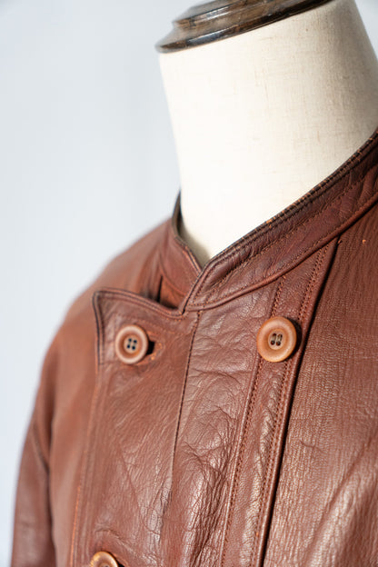 〜40s Sweden Work Goatskin Double Breasted Leather Jacket