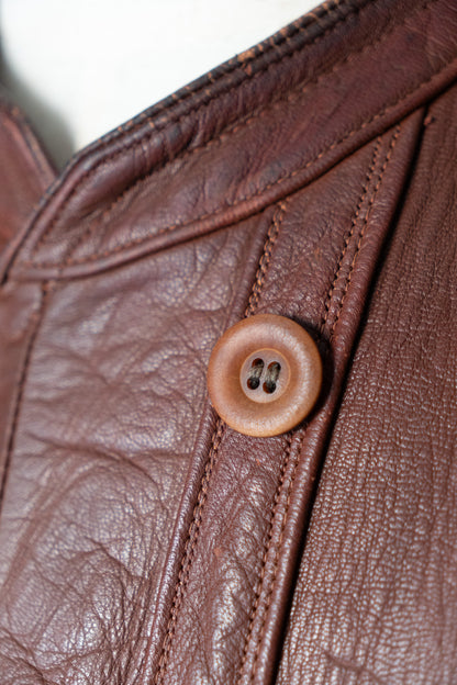 〜40s Sweden Work Goatskin Double Breasted Leather Jacket