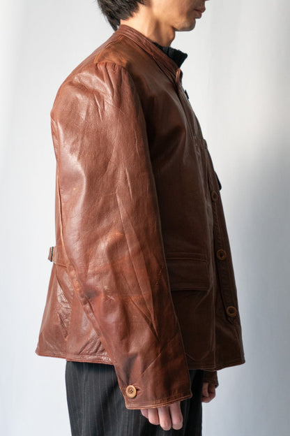 〜40s Sweden Work Goatskin Double Breasted Leather Jacket