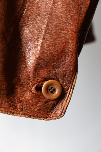 〜40s Sweden Work Goatskin Double Breasted Leather Jacket