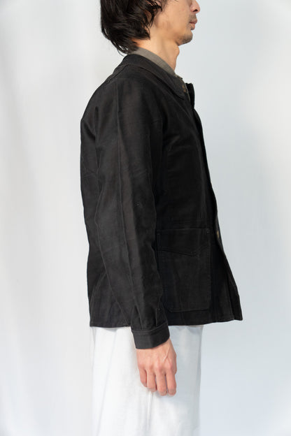 ~30s French Work Black Light Moleskin Jacket "4 Buttons"