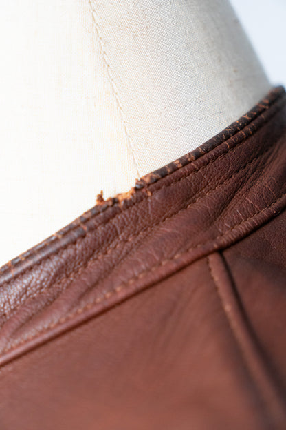 〜40s Sweden Work Goatskin Double Breasted Leather Jacket