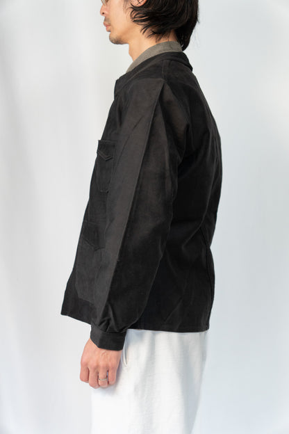 ~30s French Work Black Light Moleskin Jacket "4 Buttons"