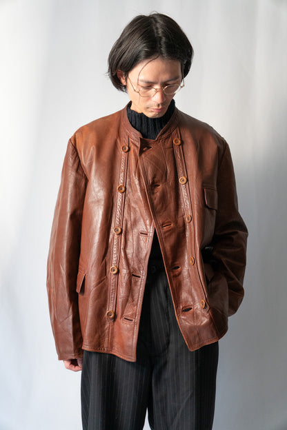 〜40s Sweden Work Goatskin Double Breasted Leather Jacket