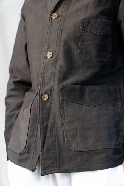 ~30s French Work Black Light Moleskin Jacket "4 Buttons"