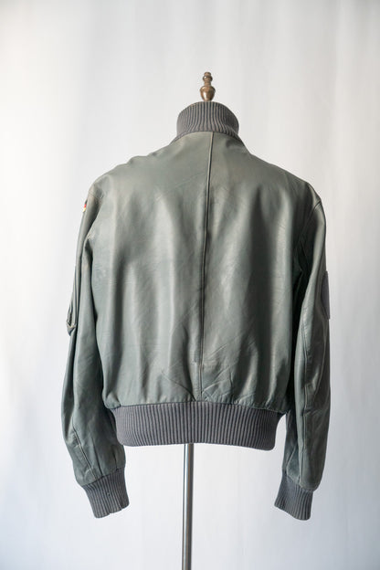 90s West German BLW Goatskin Pilot Leather Jacket