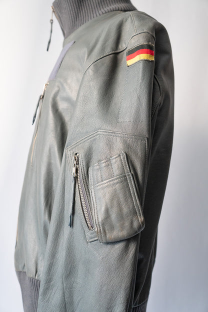 90s West German BLW Goatskin Pilot Leather Jacket