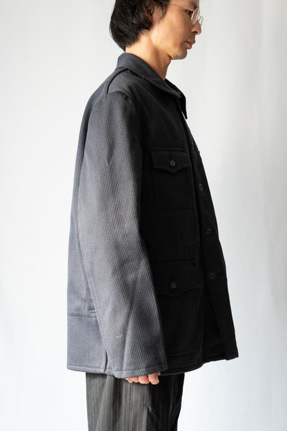 60s French Work Cotton Pique Hunting Jacket "Le Beau-Fort"　