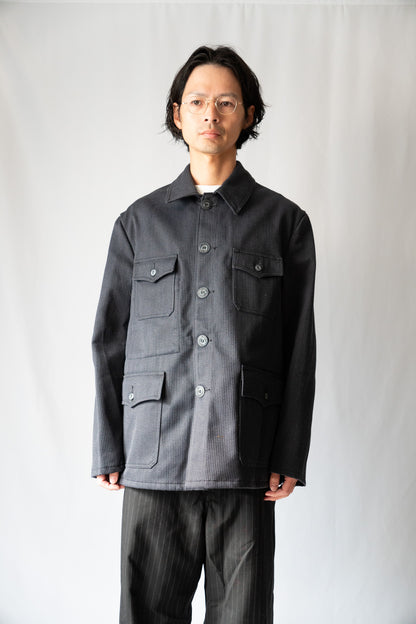 60s French Work Cotton Pique Hunting Jacket "Le Beau-Fort"　