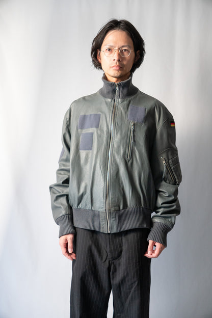 90s West German BLW Goatskin Pilot Leather Jacket