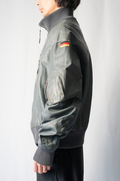 90s West German BLW Goatskin Pilot Leather Jacket