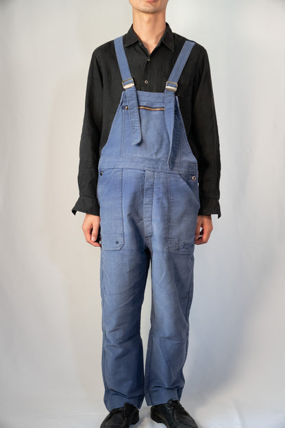 50 年代法國工裝 Moleskin 背帶褲“BARBE BLUE”
