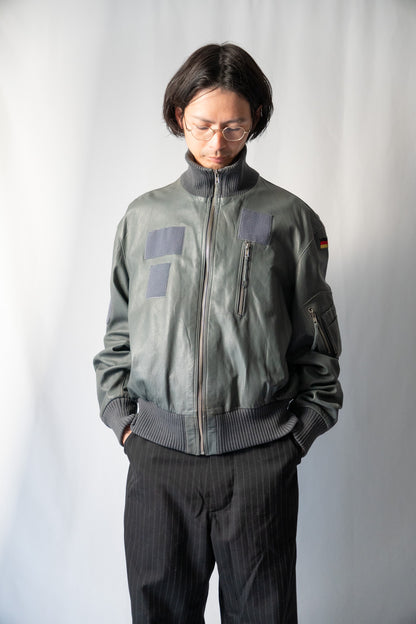 90s West German BLW Goatskin Pilot Leather Jacket
