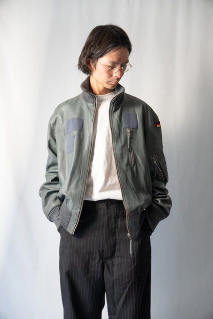 90s West German BLW Goatskin Pilot Leather Jacket