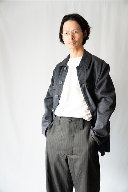 60s French Work Cotton Pique Hunting Jacket "Le Beau-Fort"　