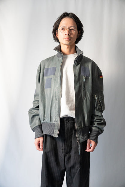 90s West German BLW Goatskin Pilot Leather Jacket