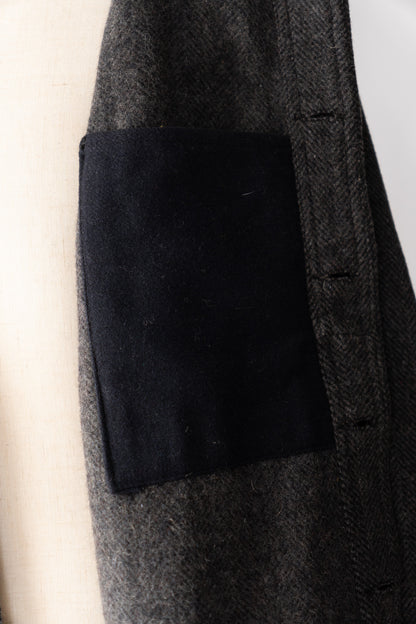 50s French Work Wool Herrinebone Farmers Jacket