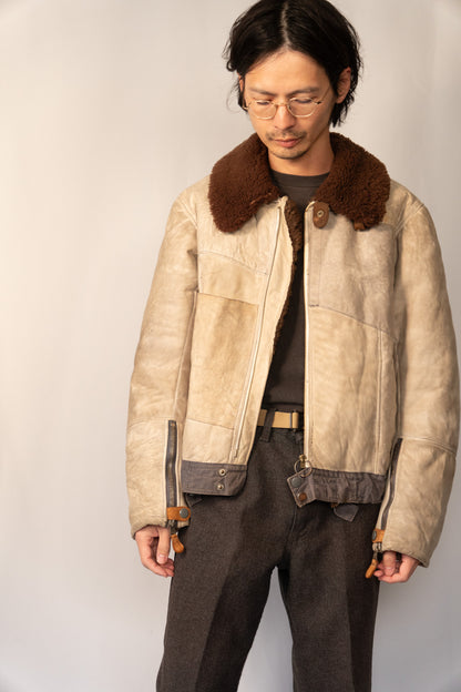 40s German Air force Luftwaffe Sheepskin Mouton Kanal Jacket