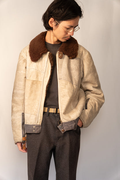 40s German Air force Luftwaffe Sheepskin Mouton Kanal Jacket