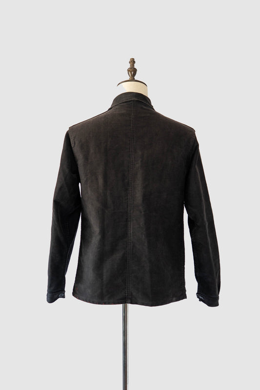 ~50s French Work Black Moleskin Jacket "Le Mont St Michel"