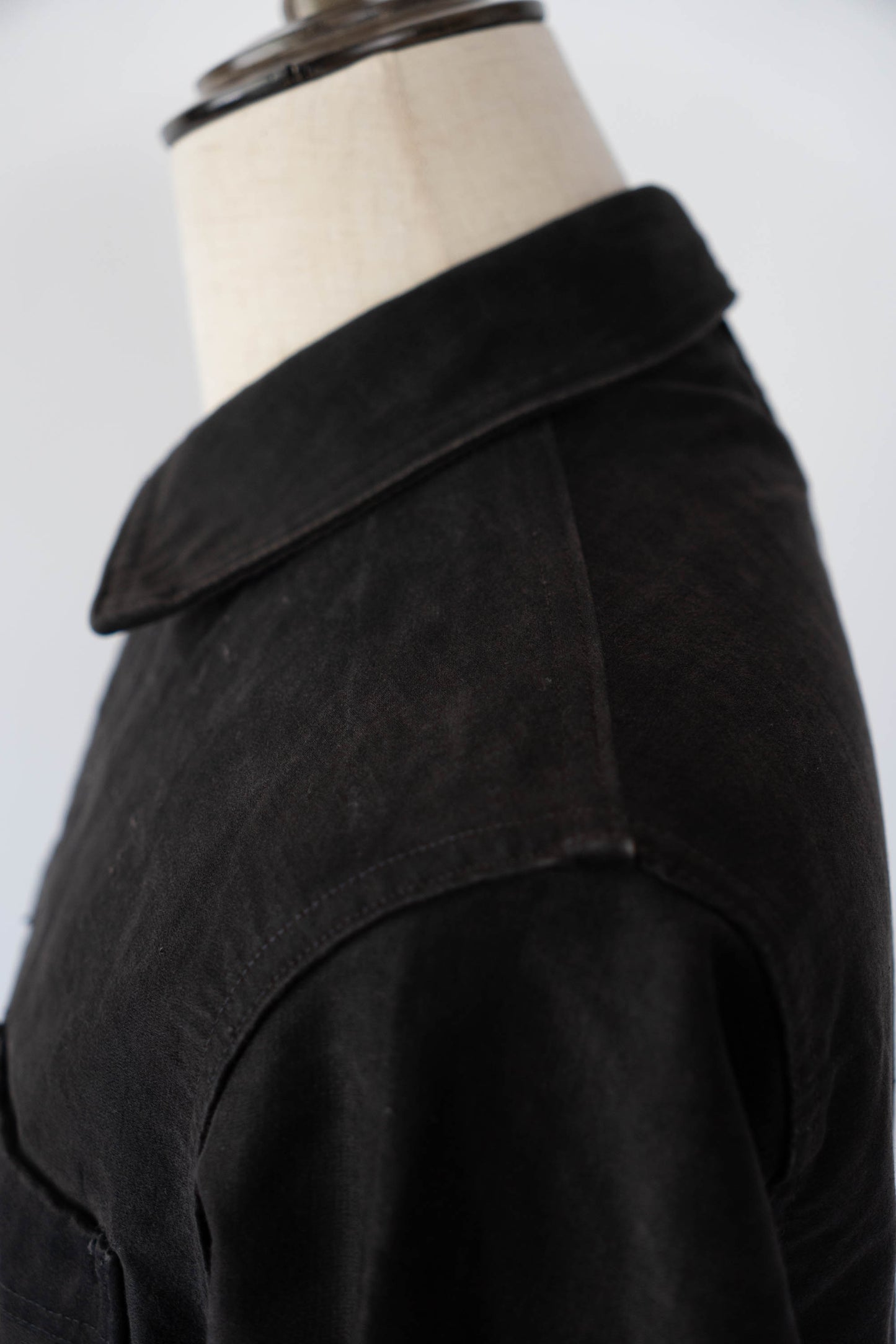 ~50s French Work Black Moleskin Jacket "Le Mont St Michel"