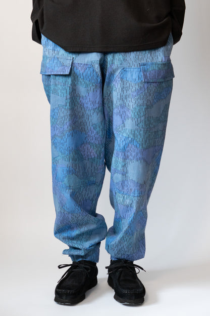 80s Czechoslovakian Fire Brigade Blue Sprinter Camouflage Trouser Deadstock