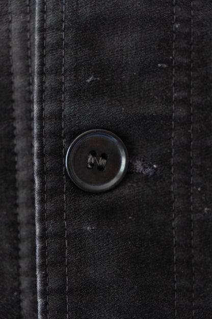 ~50s French Work Black Moleskin Jacket "Le Mont St Michel"