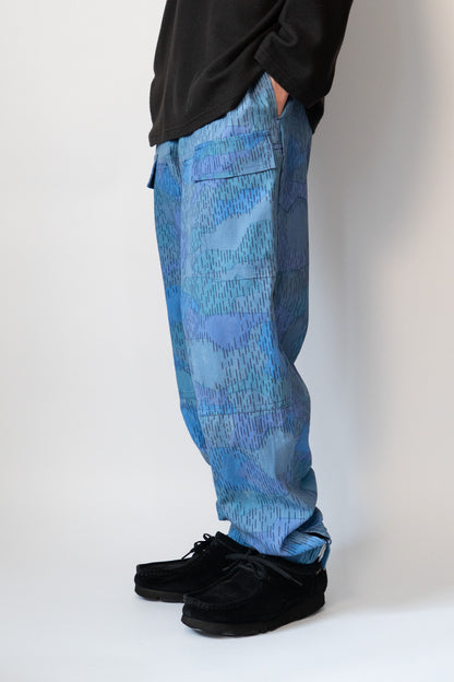 80s Czechoslovakian Fire Brigade Blue Sprinter Camouflage Trouser Deadstock