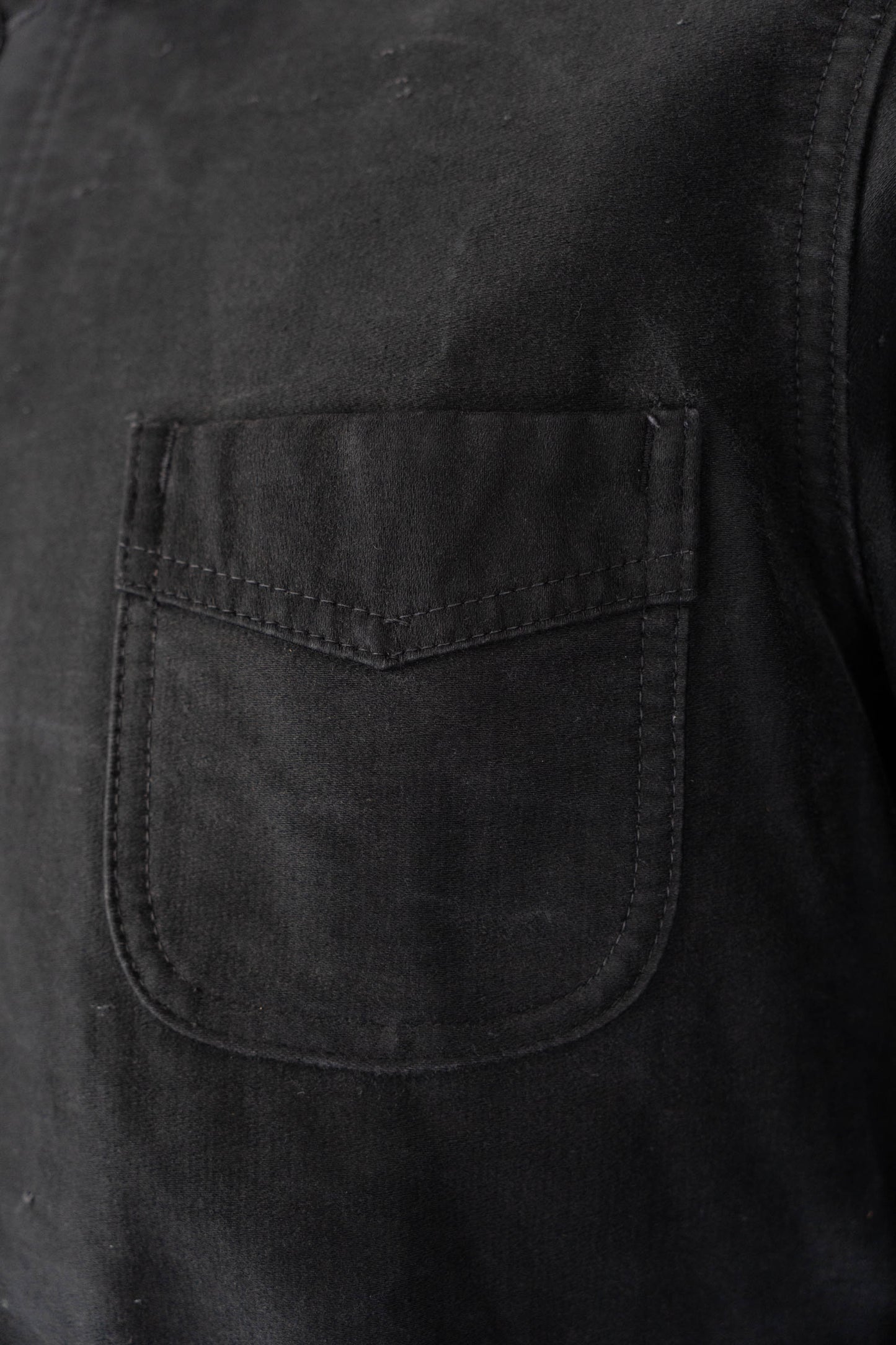 ~50s French Work Black Moleskin Jacket "Le Mont St Michel"
