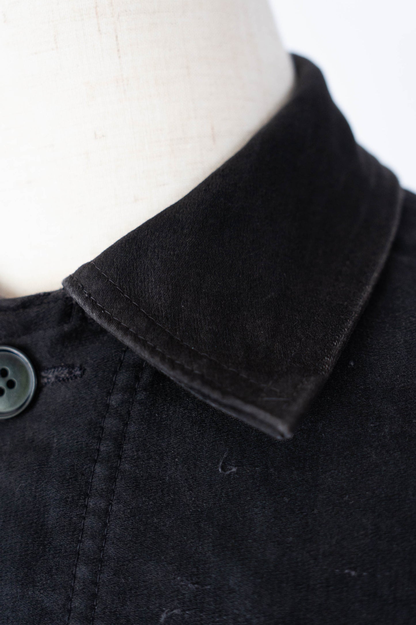 ~50s French Work Black Moleskin Jacket "Le Mont St Michel"