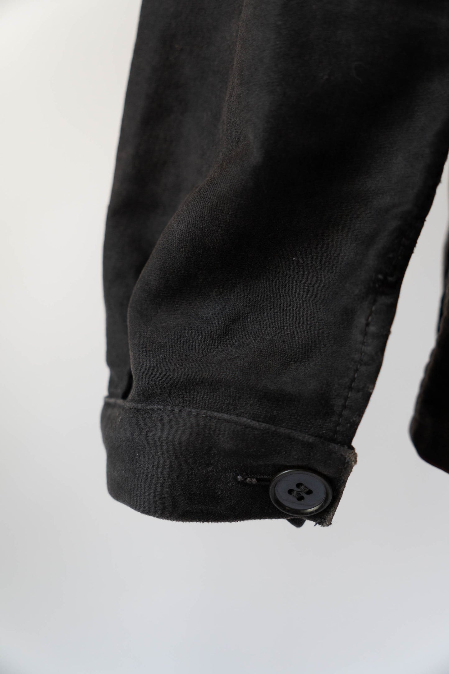 ~50s French Work Black Moleskin Jacket "Le Mont St Michel"