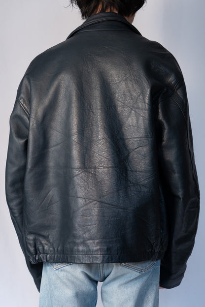 70s French Vintage Pilot Leather Jacket Civilian"K6"