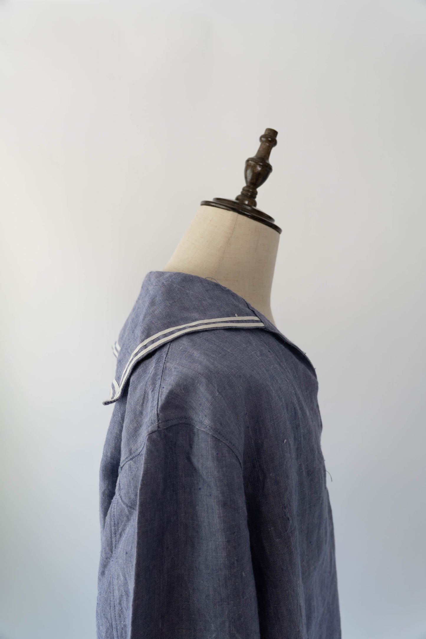 50s French Marine Ramie Linen Sailor Smock