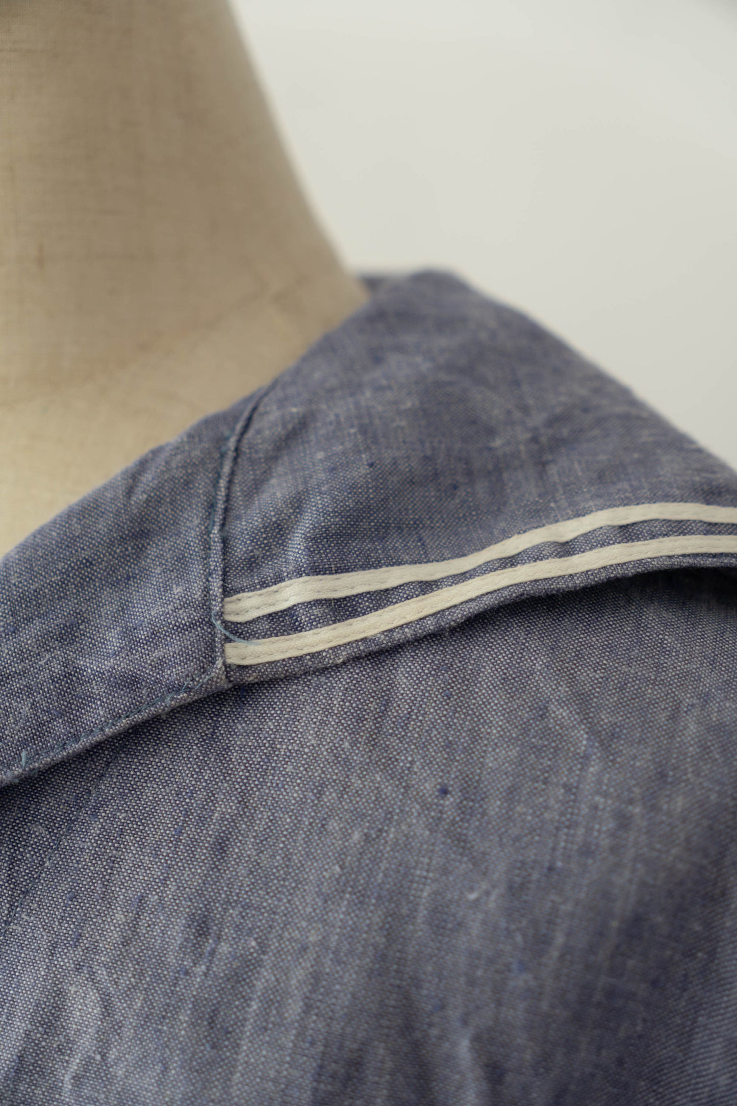 50s French Marine Ramie Linen Sailor Smock