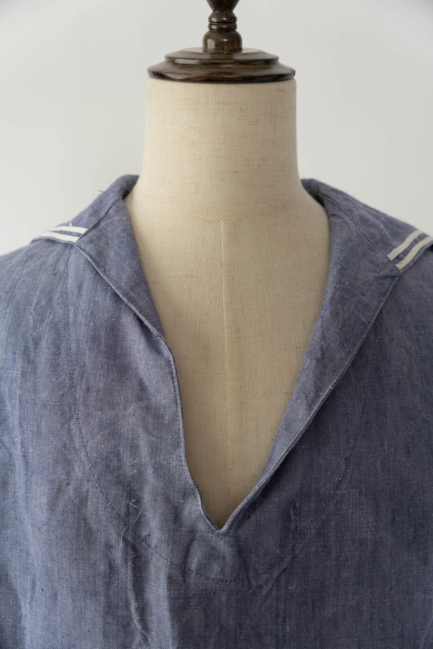 50s French Marine Ramie Linen Sailor Smock