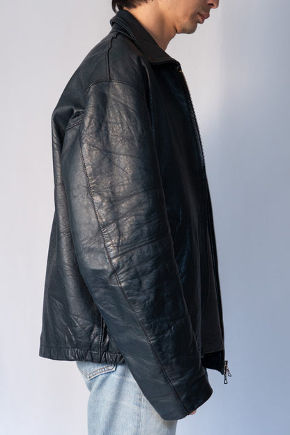 70s French Vintage Pilot Leather Jacket Civilian"K6"
