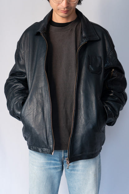 70s French Vintage Pilot Leather Jacket Civilian"K6"