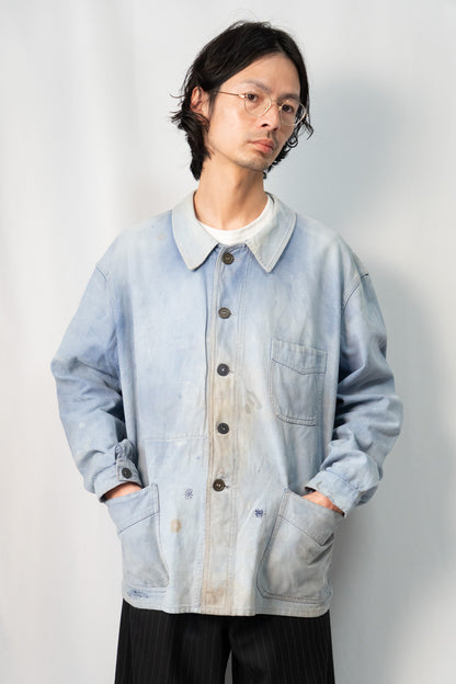 40s French Work Cotton Twill Jacket "Adolphe Lafont"