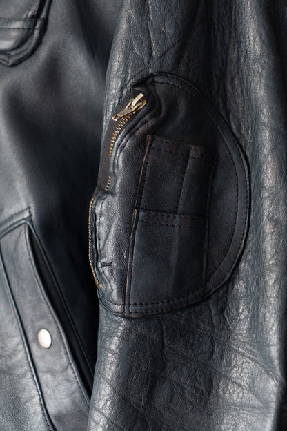 70s French Vintage Pilot Leather Jacket Civilian"K6"