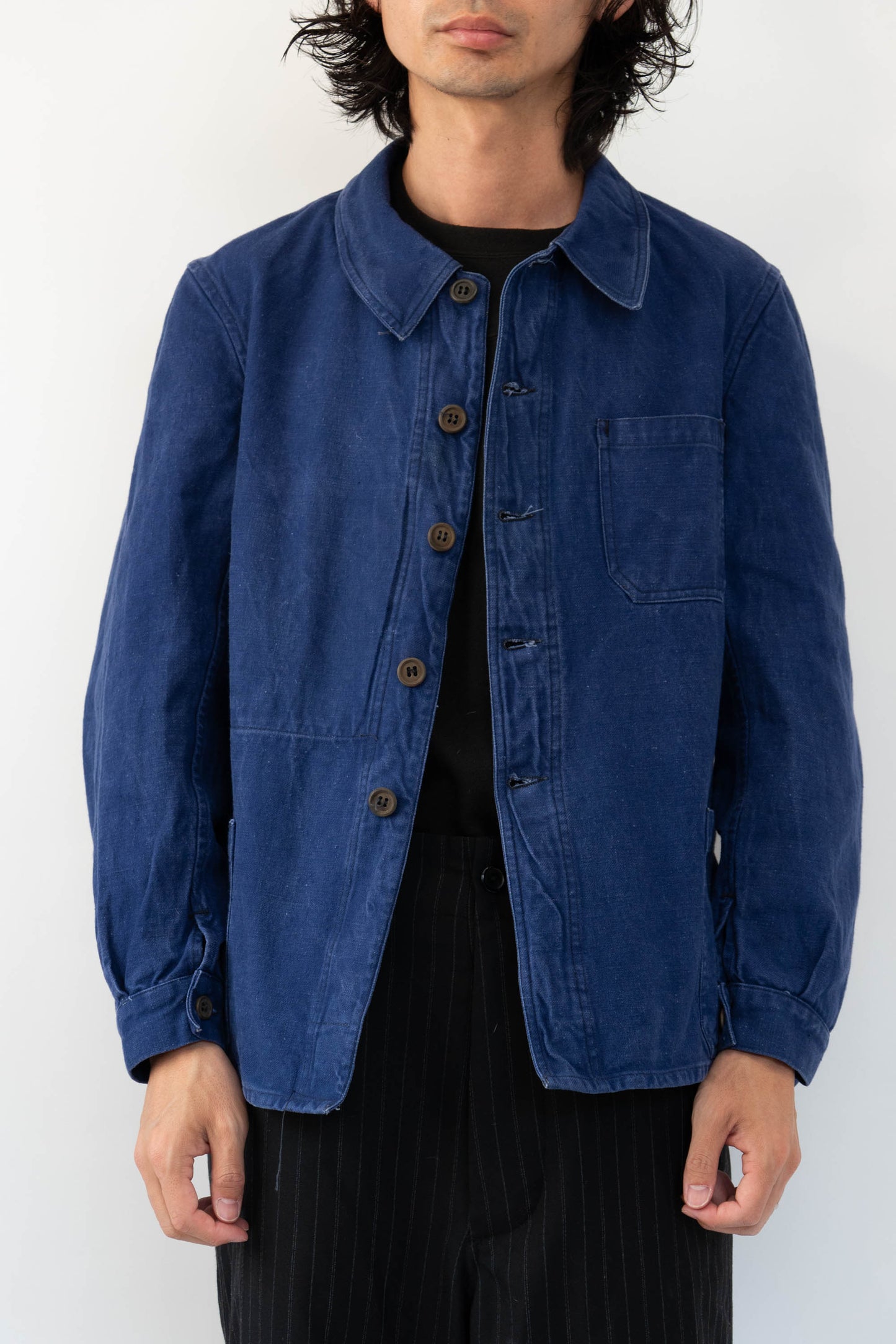 ~30s French Work Blue Cotton Twill Jacket