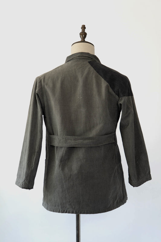 40s French Work Salt & Pepper Atelier Jacket "Boro"
