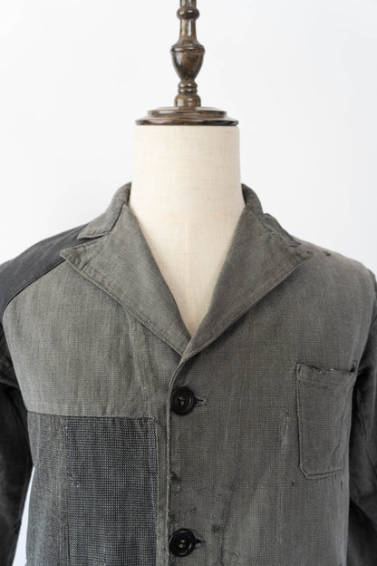 40s French Work Salt & Pepper Atelier Jacket "Boro"