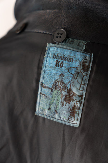 70s French Vintage Pilot Leather Jacket Civilian"K6"