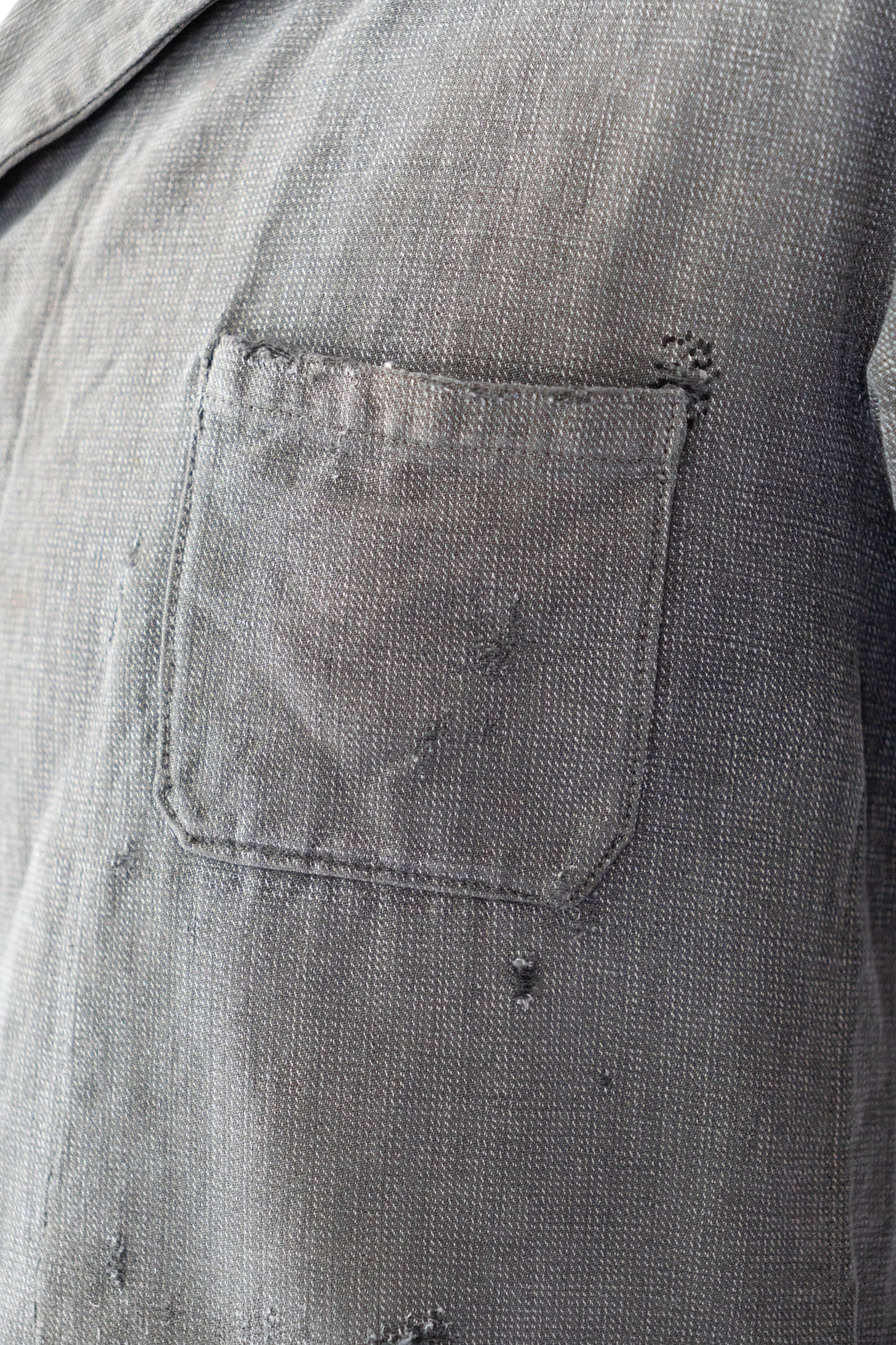 40s French Work Salt & Pepper Atelier Jacket "Boro"