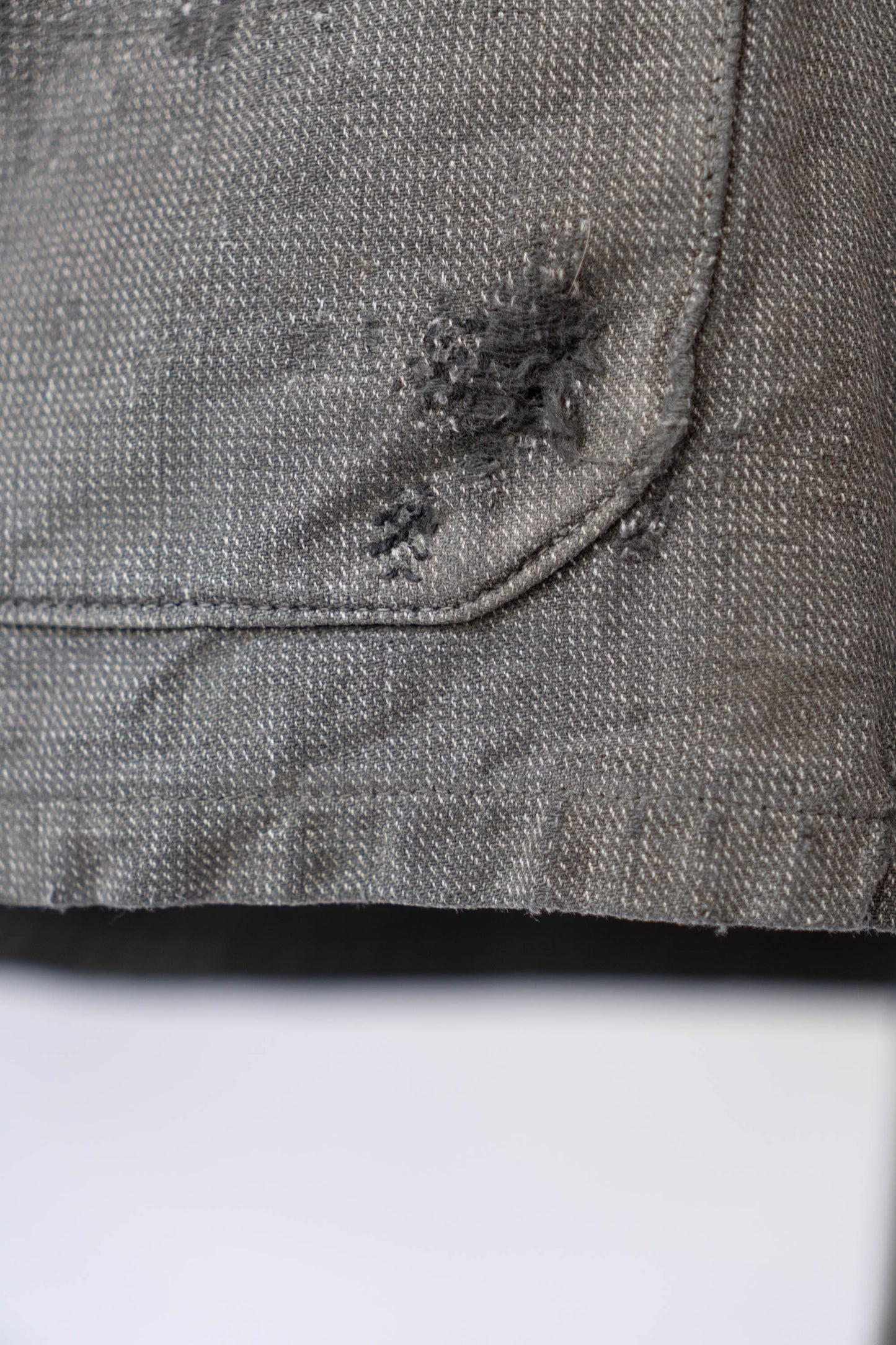 40s French Work Salt & Pepper Atelier Jacket "Boro"