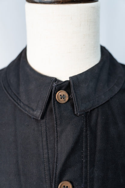 ~30s French Work Black Light Moleskin Jacket "4 Buttons"