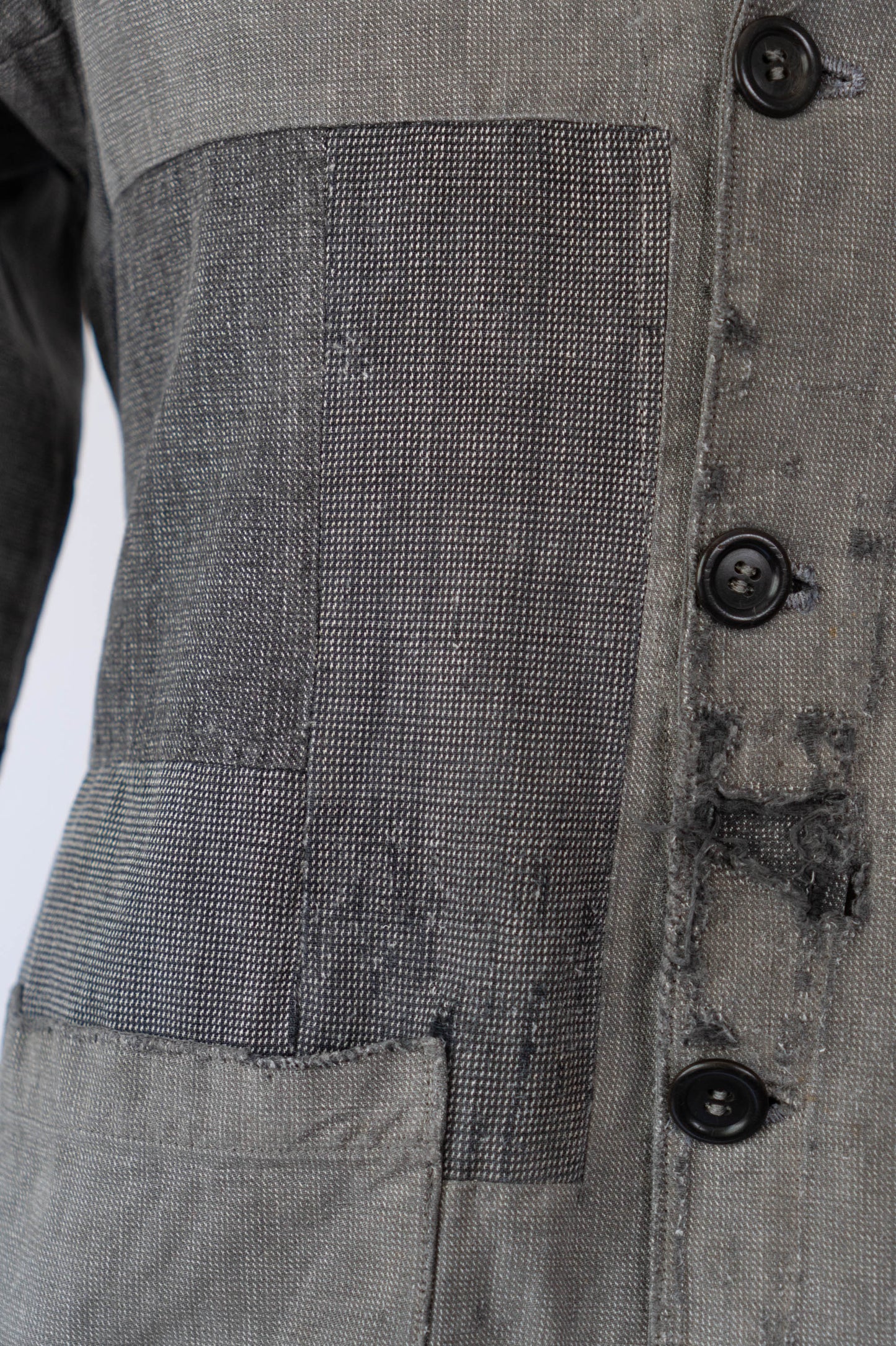 40s French Work Salt & Pepper Atelier Jacket "Boro"