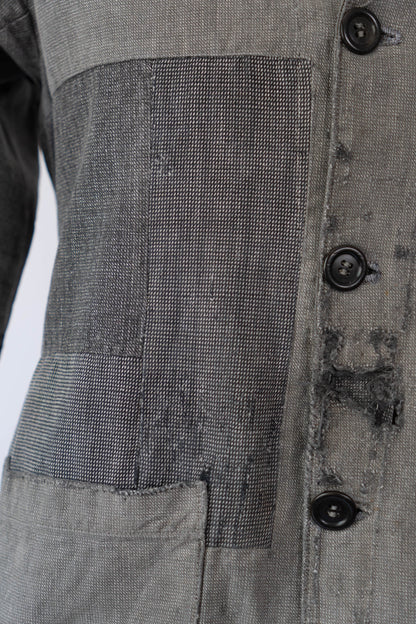 40s French Work Salt & Pepper Atelier Jacket "Boro"