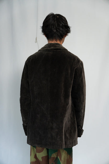 30s Hunting Corduroy Jacket Lining Light Black Moleskin&Metis DEADSTOCK